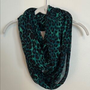Leopard Print Scarf - Black and Green
